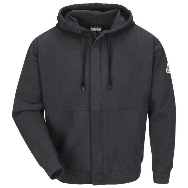 Bulwark FR Hooded Sweatshirt with Zipper in Charcoal